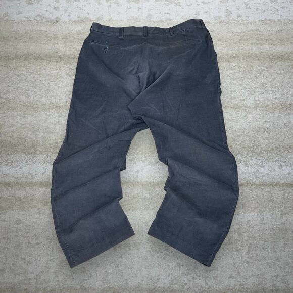 Vintage Corduroy Pants Dark Grey Baggy Wide Leg Fit Farah Flat Front 90s - Picture 1 of 5